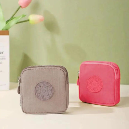 Mini Nylon Waterproof Coin Purses Key Bag Wallets Portable Square Small Card Holder Zipper Zero Wallets Card Bags Headphone Bags PlatiNum