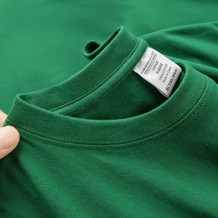 600G Heavy Cotton Short-sleeved T-shirt Men's and Women's Summer Loose Casual Trend Versatile Round Neck Half-sleeved Clothes PlatiNum