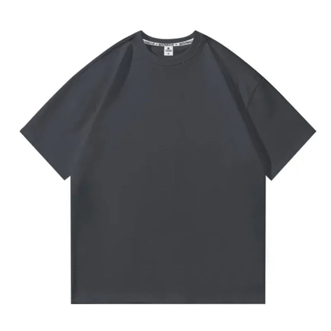 Men's t-shirts 2025 Summer Oversize Cotton T-Shirt Casual High Quality Short Sleeves Tee Shirt Men Basic Solid color Sports Tops PlatiNum
