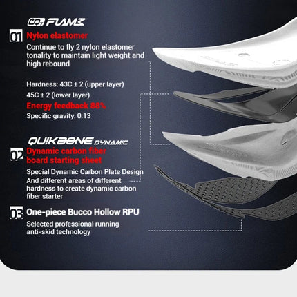 361 Degrees FLAME 3.0 Men Women Running Shoes Carbon Plate Racing Rebound Stable Breathable Wear-resistant Sneakers 672412207 PlatiNum