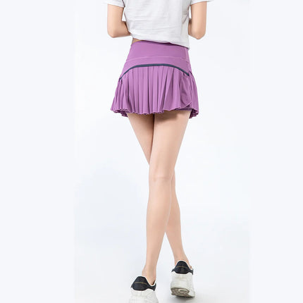 Modische Sommer-Sportshorts Damen Faltenrock Kurzer Rock Blendschutz Atmungsaktiver Tennisrock für Outdoor-Fitness