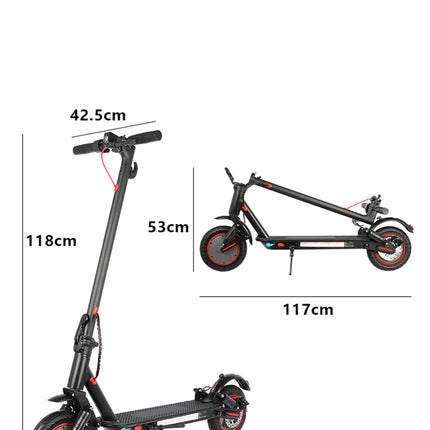 Monopattino Elettrico per Adulti, E-scooter Pieghevole 350W 36V con Batteria 10.4Ah, Doppia Sospensione, Pneumatici da 10 Pollici, Scooter Elettrico da Città e Fuoristrada