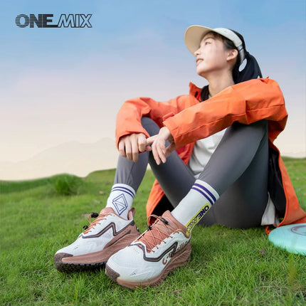 ONEMIX Autunno Inverno Luce 0 Outdoor Shock Assorbibile Leggero Scarpe da corsa da fondo Uomo Antiscivolo Resistente all'usura Arrampicata PlatiNum