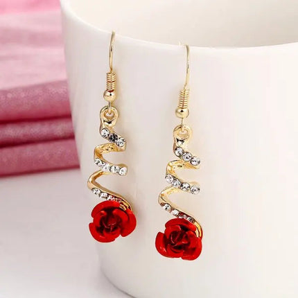 Green Shiny Zircon Flower Drop Earrings For Women Luxury Crystal Long Tassel Ear Line Hanging Earring Girls Wedding Jewelry Gift PlatiNum