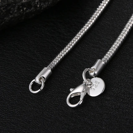 45-60cm Silver Color 1MM/2MM/3MM solid Snake Chain Necklace For Men Women Fashion Jewelry for pendant free shipping PlatiNum
