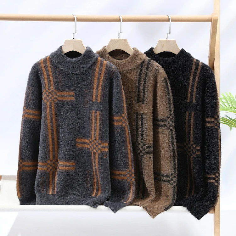 2025 New Winter Fashion Cashmere Sweater Men High Quality Comfortable Mens Sweaters Thick Warm Male Pullover
