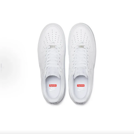 Nike Supreme  Air Force 1 “Box Label” Comfortable Low-Top Sneakers Unisex White CU9225-100