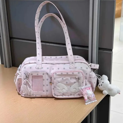 Borse Ita da donna trasparenti giapponesi Y2k Estetica All Match Star Print Fashion Ins Borsa sotto le ascelle Borse a tracolla dolci Kawaii