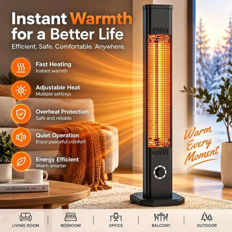 Freestanding Wall Mounting 2000W Infrared Heater Ip65 Waterproof Patio Heater for Garden Balcony