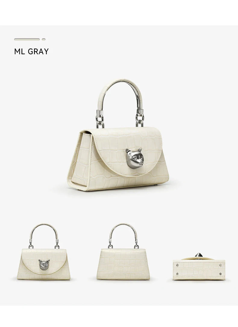 BAFELLI 2025 NUOVA BORSA DA DONNA DESIGNER ORIGINALE MARCA DI LUSSO CAT CASUAL STYLE TREND BORSA BORSA IN PELLE CROCODILE