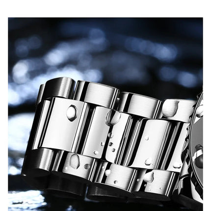 OLEVS Orologi da uomo Trend Luxury Cinturino in acciaio pregiato Grande data Orologio da polso al quarzo di marca originale per uomo Impermeabile luminoso 5885 Nuovo platinumshop