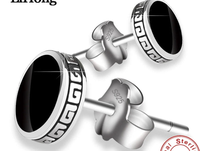 Lihong Orecchini in argento 925 personalizzati Orecchini singoli da uomo Gioielli hip-hop punk di strada platinumshop