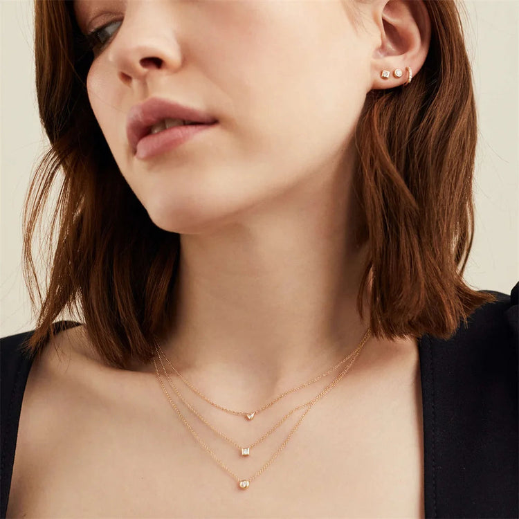 DPLAOPA 925 Sterling Silver Gold Solo trilioni Pave CZ zircone cuscino collana lunga catena pera Choker donne monete di lusso gioielli PlatiNum