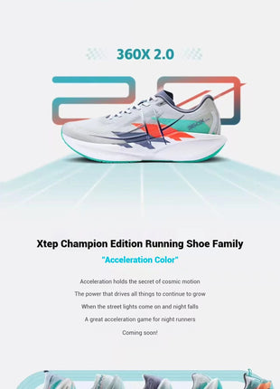 Xtep 360X 2.0 Professional Marathon Running Shoes For Men Racing Carbon Plate Shock Absorbent Sports Training Shoes 975219110035 PlatiNum