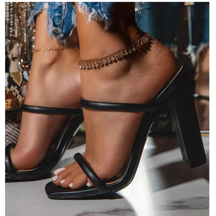New Summer Sandals 2026 Elegant and Sexy High Heels, Solid Color, Simple and Fashionable with Buckle, Comfortable and Casual for Women