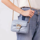 Nuova Borsa a Tracolla/Crossbody da Donna 2026 Ispirata a Pinko in Tweed con Cigno, in Vera Pelle
