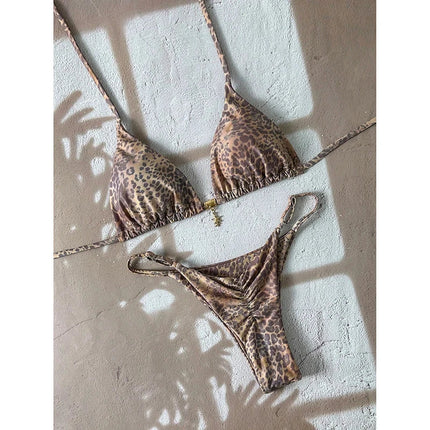 Sexy Leopardo Push Up Bikini Costumi da bagno a due pezzi 2026 Micro Bikini Set Costume da bagno donna Abbigliamento da spiaggia Perizoma Costumi da bagno per donna platinumshop