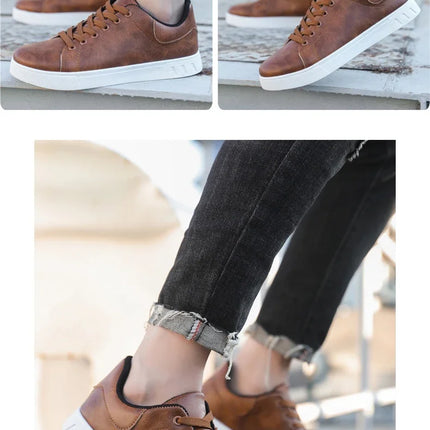 Casual Shoes Loafers British Leather Sneakers Flats Shoes Classic Men Leather Shoes Spring Summer New Trendy