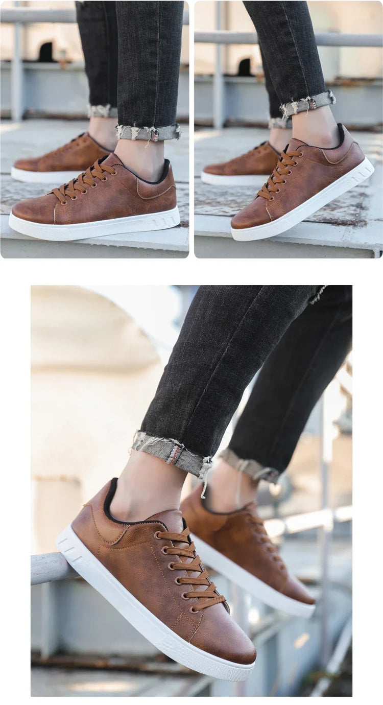 Casual Shoes Loafers British Leather Sneakers Flats Shoes Classic Men Leather Shoes Spring Summer New Trendy