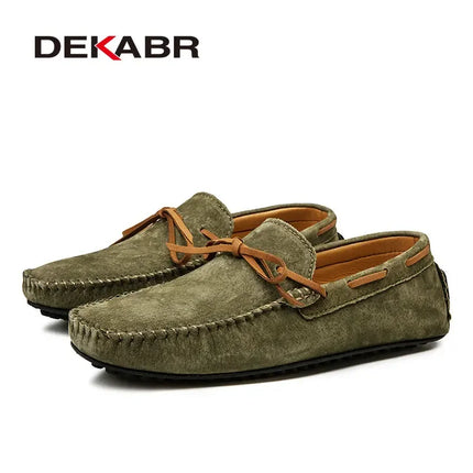 Dekbr Casual uomo scarpe in vera pelle estate traspirante verde mocassini da uomo scarpe in pelle Sapato Masculino Zapatos Hombre