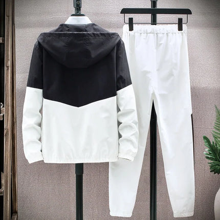 M-6XL-New-Men's-Sportswear-Set-from-Japan-South-Korea-Autumn-Casual-Wear-Men's-Hooded-Jacket-Leg-Tied-Pants-Trendy-Casual-Suit