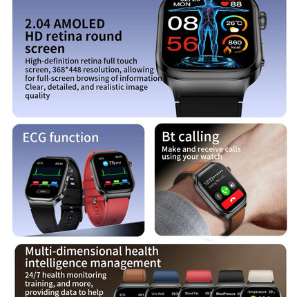2026 Nuovo Misurazione Accurata Salute Smart Watch ECG + PPG Acido Urico Pressione Sanguigna Lipidi Nel Sangue Chiamata BT Smartwatch Per Le Donne Degli Uomini platinumshop