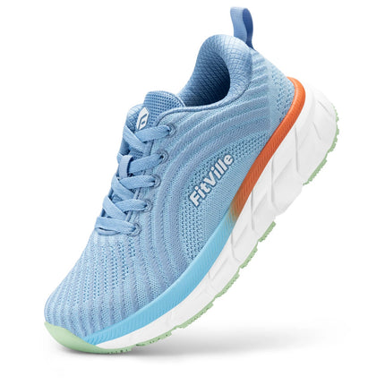 FitVille Wide Toe Box Shoes For Women Breathable Wide Fit Running Shoe Lightweight for Swollen Feet with Cushioned Relief Pain PlatiNum
