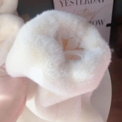 Cosy Loose Faux Fur Coat Womens Faux Fur Fuzzy Hooded Fluffy Ears Surcoat Overcoat Woman Winter Warm Outerwear Snowy Day Wrap