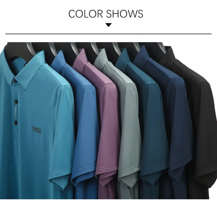 BROWON 2025 Estate 2025 Tendenze Polo Maglietta da uomo Manica corta Antirughe Colletto rovesciato Sottile Cool Business Tee Shirt Homme