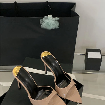 Hlieny 2026 Summer Fashion Stiletto Heels Women's Pointed Slippers Banquet Dress Sandals Party Wedding Mule Presentations Game Manufacturers Shoes