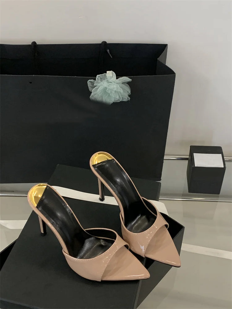 Hlieny 2026 Moda estiva Tacchi a spillo Donna Pantofole a punta Banchetto Abito Sandali Festa Matrimonio Mulo Presentazioni aziende produttrici giochi Scarpe
