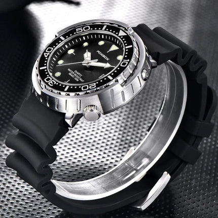 FOXBOX Top Brand Fashion Diver Watch Men 50ATM Waterproof Date Clock orologi sportivi orologio da polso al quarzo da uomo Relogio Masculino platinumshop