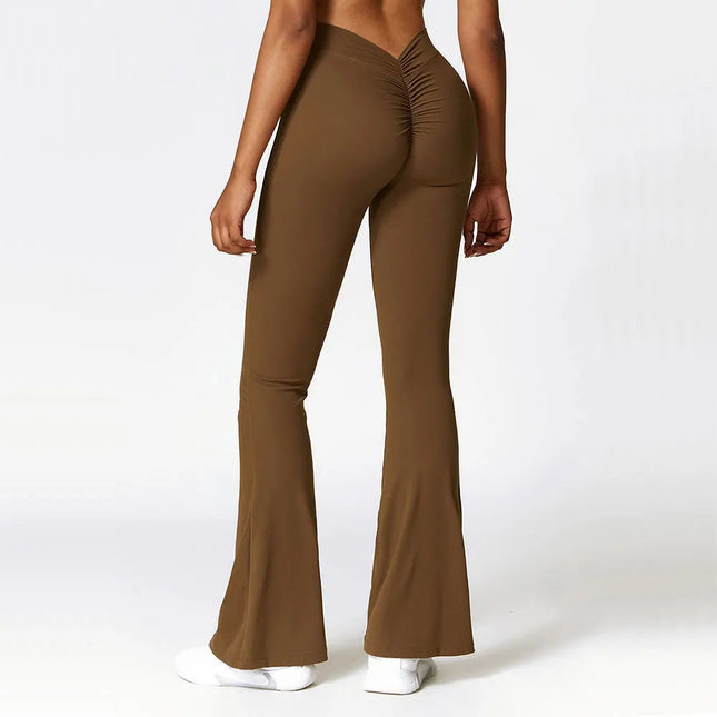 High Waist Flare Leggings Yoga Pants Women Wide Leg Pants Women Gym Workout Fitness Sports Flared Pants Latin Dance Trousers PlatiNum