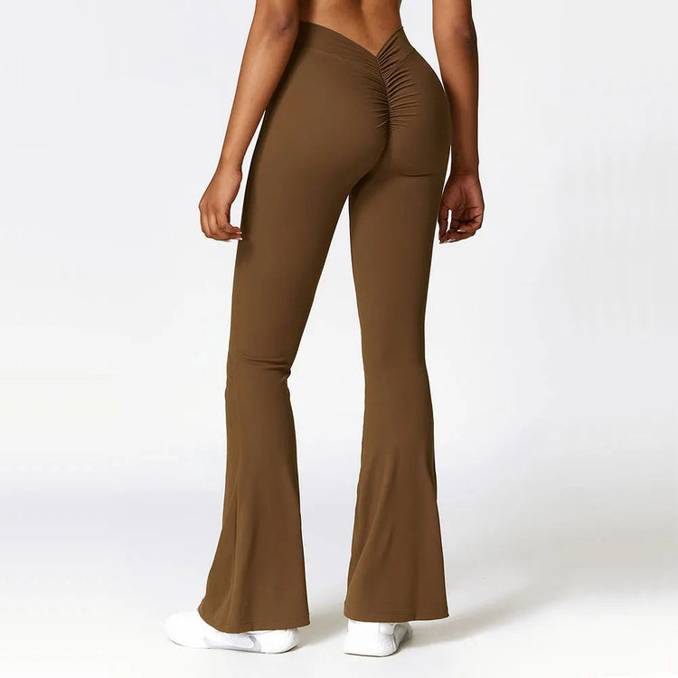 High Waist Flare Leggings Yoga Pants Women Wide Leg Pants Women Gym Workout Fitness Sports Flared Pants Latin Dance Trousers PlatiNum