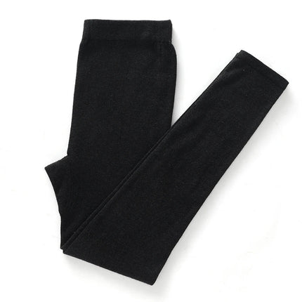 100% Wool Pants Women's Autumn and Winter Knitted Leggings Solid Color Warm Solid Color Wool Leggings Women's Clothes PlatiNum
