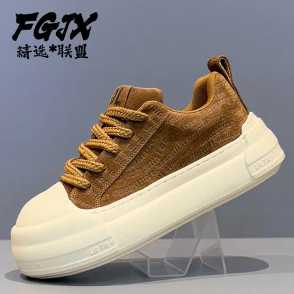 Men's Leather Platform Sneakers Breathable Versatile Men Casual Shoes Comfortable Fashion Male Running Sports Tenis Shoes Hombre