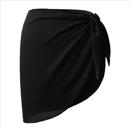 Gonna corta Sarongs corti Copricostume in chiffon Copricostume Sciarpa Copricapo corto da spiaggia Avvolgente trasparente da donna platinumshop