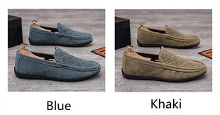 STRONGSHEN scarpe da uomo Casual Luxury Brand Slip on mocassini vuoti in pelle scamosciata mocassini da uomo estate traspirante scarpe da guida da uomo italiane