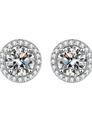 DISINIYA Color Earrings Mosonite Earring Square Bag Earrings marry Jewelry simple and fashionable party, Valentine's Day gift PlatiNum