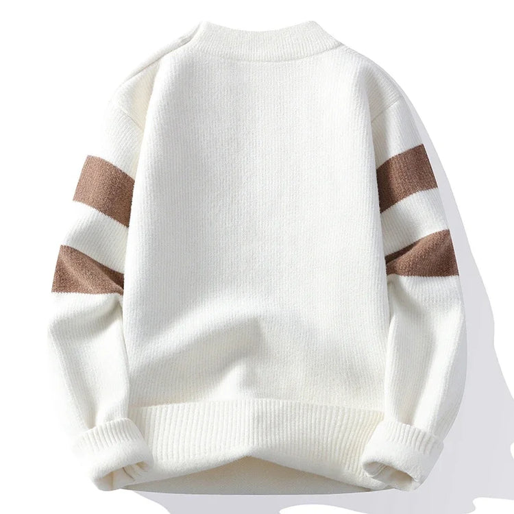 Autumn Winter New Men's Sweater Fashion Patchwork O-Neck Knit Pullovers Men Loose Casual Knitted Sweaters Hip Hop Streetwear Man