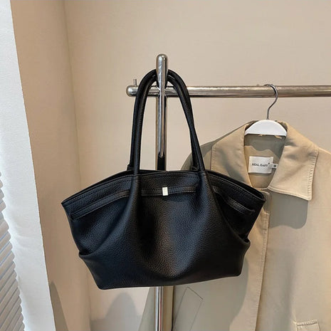 Nuove Borse a Spalla di Lusso 2026 con Motivo Lychee, in Pelle PU Tinta Unita, Borse da Donna di Grande Capacità, Borsa Tote da Viaggio