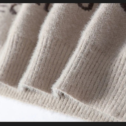 Fashion Letter Sweater For Mens Pullover O-Neck Slim Fit Jumpers Knitwear Warm Winter Korean Style Casual Mens Clothes