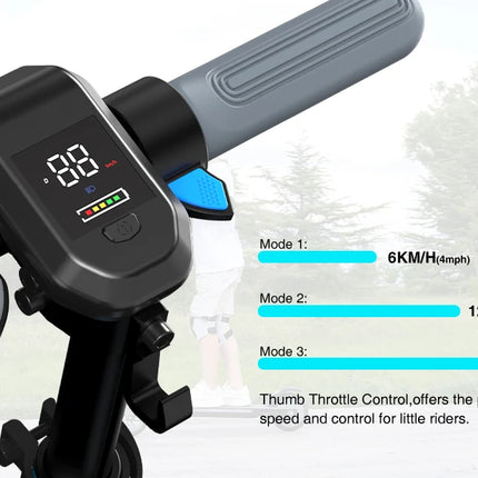 Monopattino elettrico pieghevole RCB R12 Pro W per bambini, autonomia 18 km/h, autonomia 15 km, schermo LED, luce RGB, per bambini dai 6 ai 12 anni