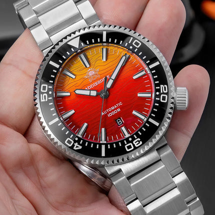 ADDIESDIVE 1000m Waterproof Diver Watches Sapphire Glass Automatic Mechanical Watches Super Luminous AD2526 Gradient Wristwatch