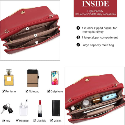 Miss Lulu Elegante Pochette da Donna con Catena Rimovibile, Borsa da Sera alla Moda per Matrimoni e Feste, Piccola Borsa a Tracolla Pratica