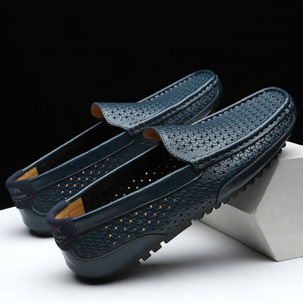 Scarpe casual da uomo di marca di lusso estiva Mocassini da uomo in vera pelle morbida Mocassini Designer italiano Scarpe da barca traspiranti