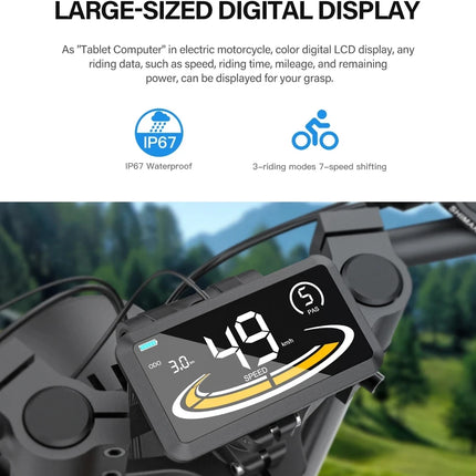 Bicicletta elettrica COSWHEEL GT20 Edition 2000W 48V 25A da montagna e fuoristrada, E-Bike da 20 pollici per tutti i terreni.
