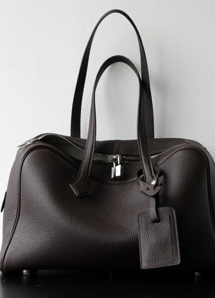 Borsa da donna in pelle di vacchetta di alta qualità, semplice borsa a tracolla di grande capacità, borsa a spalla.