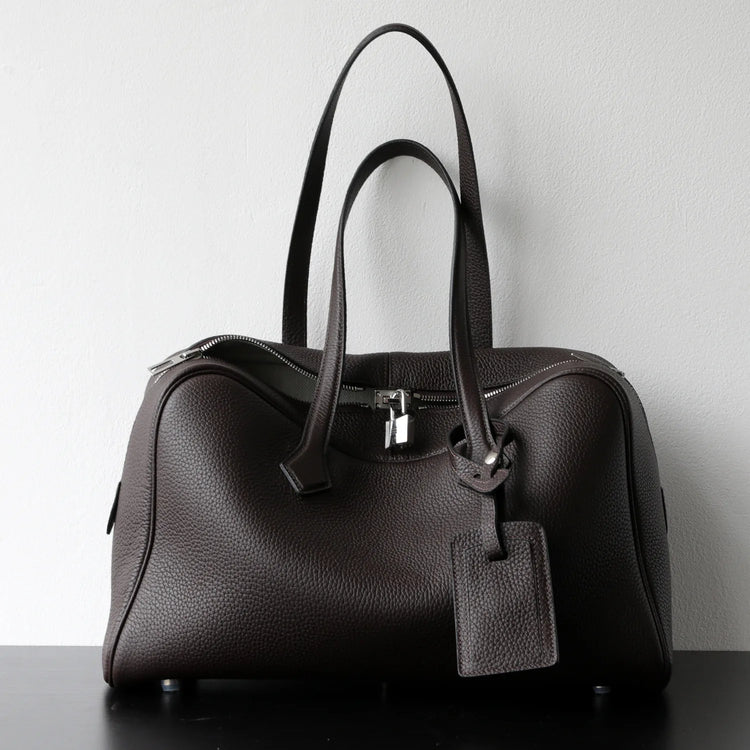 Borsa da donna in pelle di vacchetta di alta qualità, semplice borsa a tracolla di grande capacità, borsa a spalla.