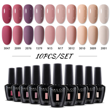 NAILCO 15ml Green Blue Series UV Nail Gel Polish Blue Colors UV&LED Gel Varnish Red Soak Off Semi Permanent LED Nail Gel Varnish